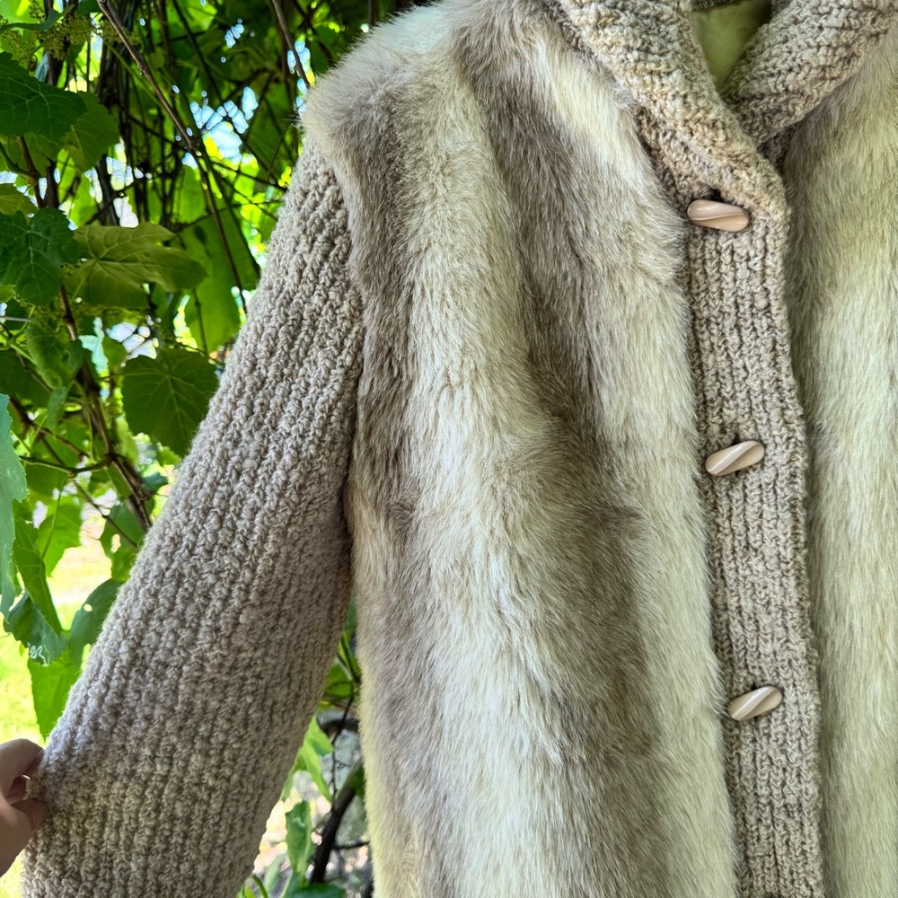 Vintage 70’s / 80’s faux fur and knit teddy jacket - Picture 4 of 7